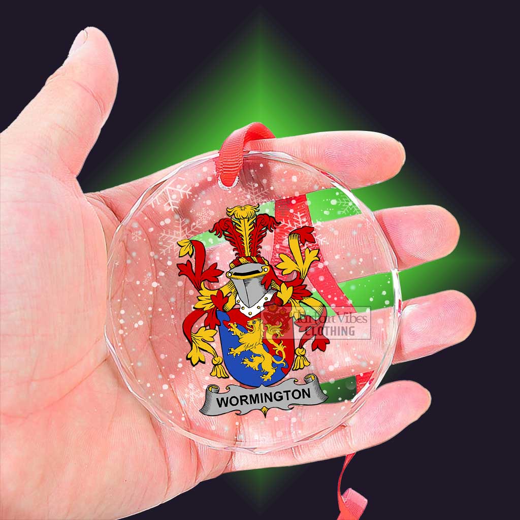 Wormington Irish Clan Christmas Glass Ornament with Coat of Arms - 2D-tartanvibesclothing