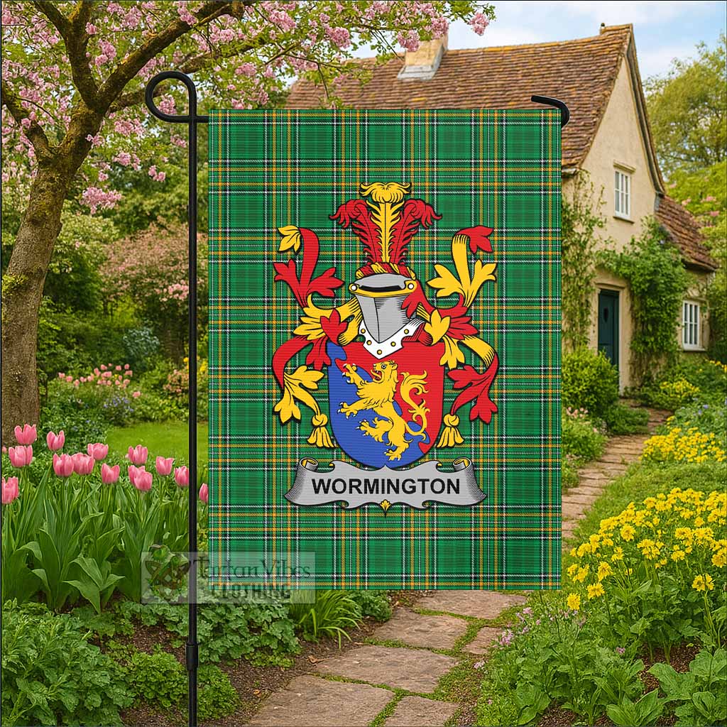 Wormington Irish Clan Tartan Flag with Coat of Arms