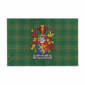 Wormington Irish Clan Tartan House Flag with Coat of Arms