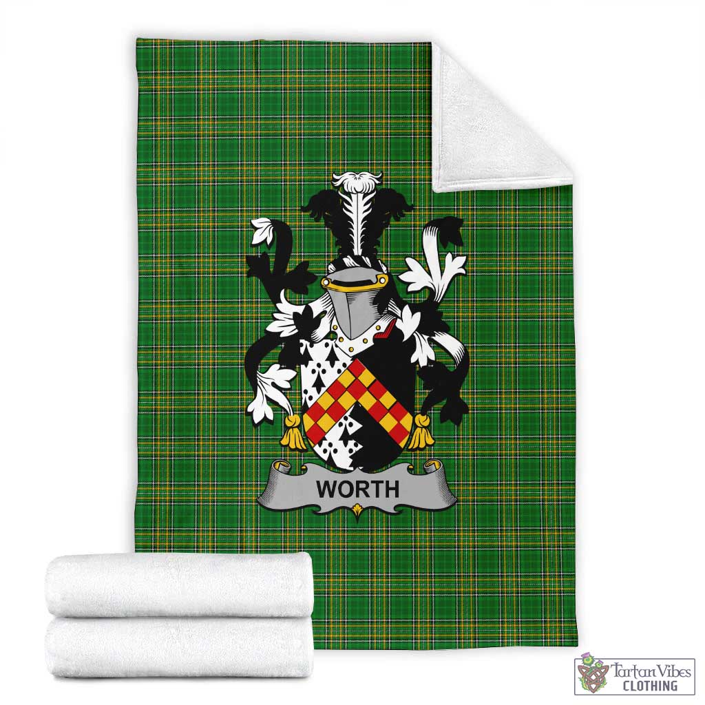 Worth Irish Clan Tartan Blanket with Coat of Arms X-Large 59 x 79 inches 150 x 200 cm - Tartan Vibes Clothing