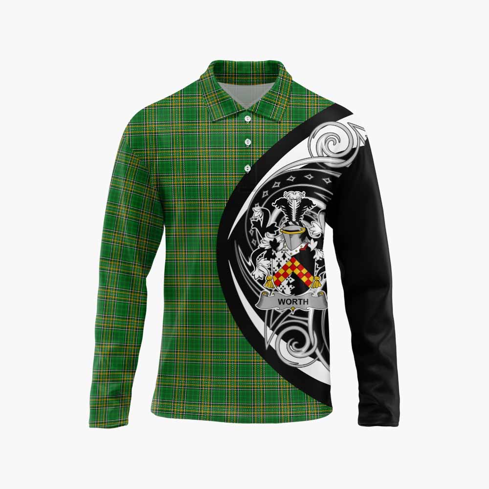 Worth Irish Clan Long Sleeve Polo Shirt Celtic Circle Style Unisex - Tartan Vibes Clothing