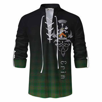 Worth Irish Clan Ghillie Kilt Shirt with Coat of Arms Erin Go Bragh Celtic Inspired Men - Tartan Vibes Clothing