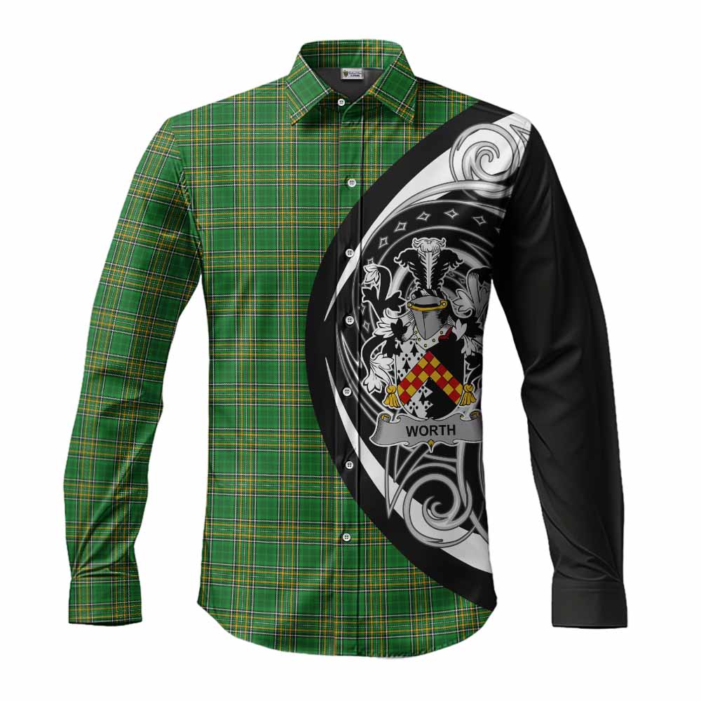 Worth Irish Clan Long Sleeve Button Shirt Celtic Circle Style Men's Shirt S - Tartan Vibes Clothing