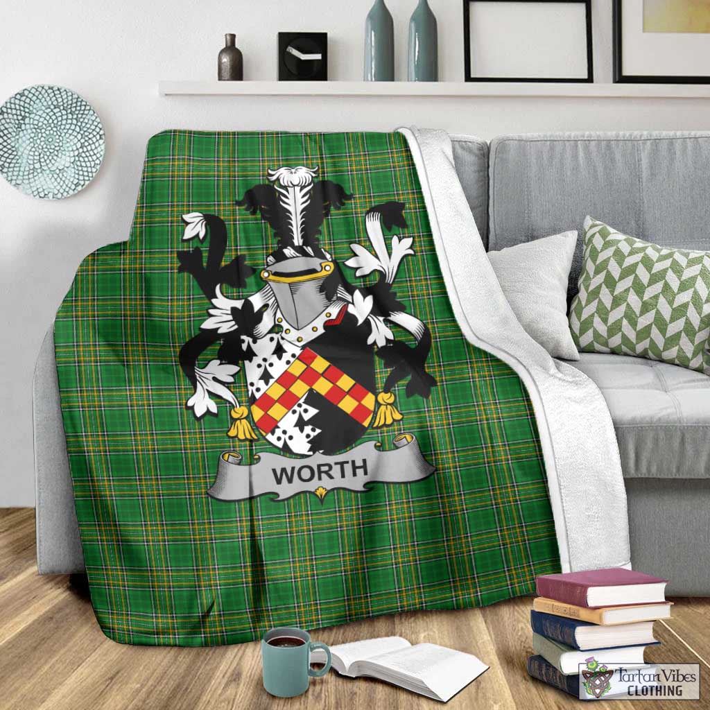 Worth Irish Clan Tartan Blanket with Coat of Arms - Tartan Vibes Clothing