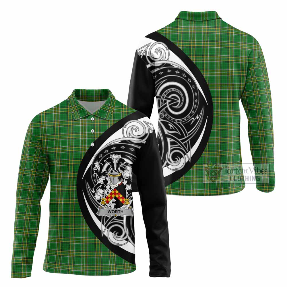 Worth Irish Clan Long Sleeve Polo Shirt Celtic Circle Style - Tartan Vibes Clothing