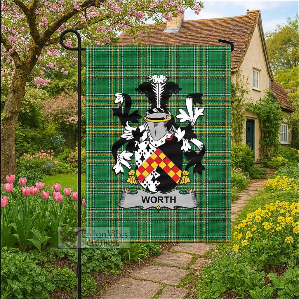 Worth Irish Clan Tartan Flag with Coat of Arms