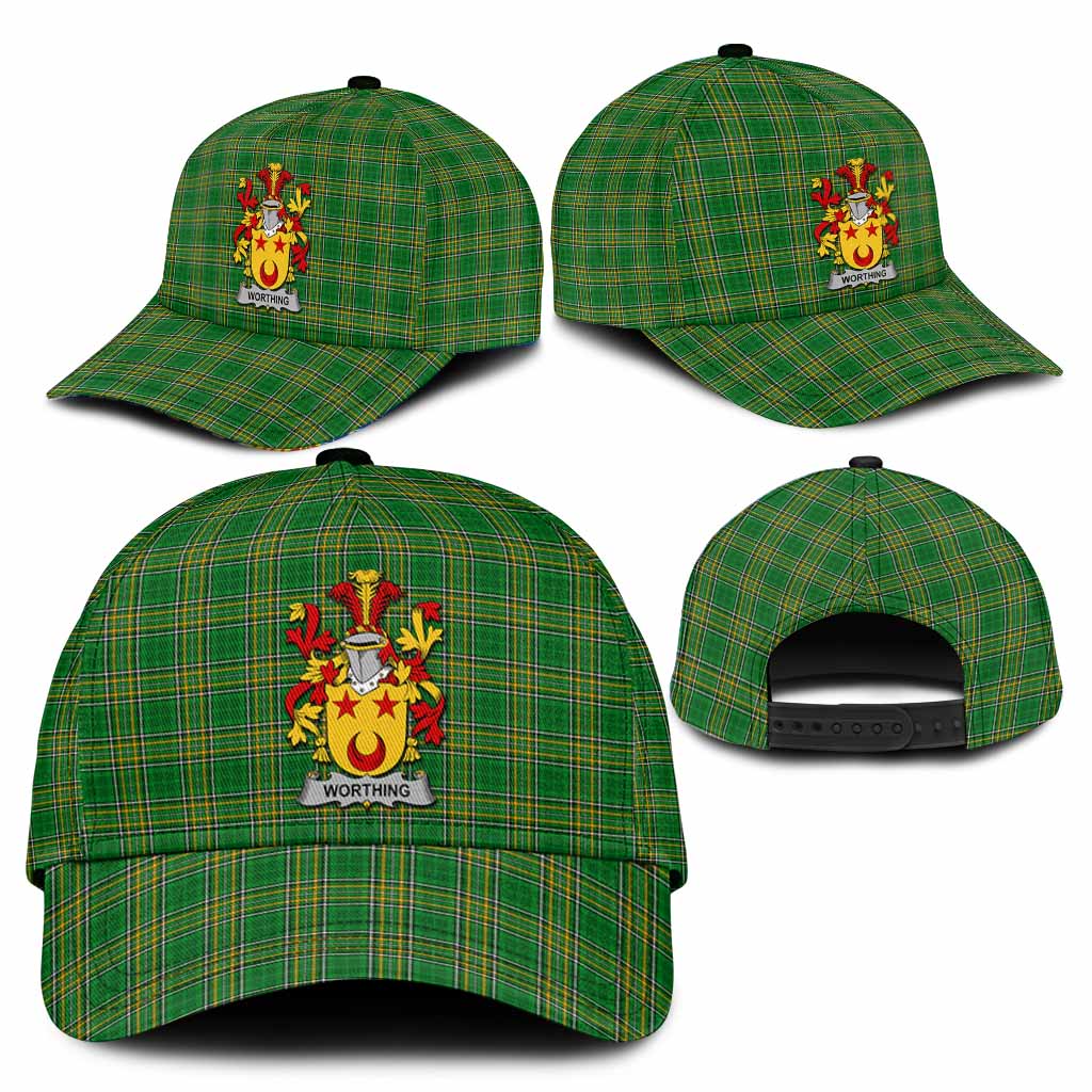 Worthing Irish Clan Tartan Classic Cap with Coat of Arms