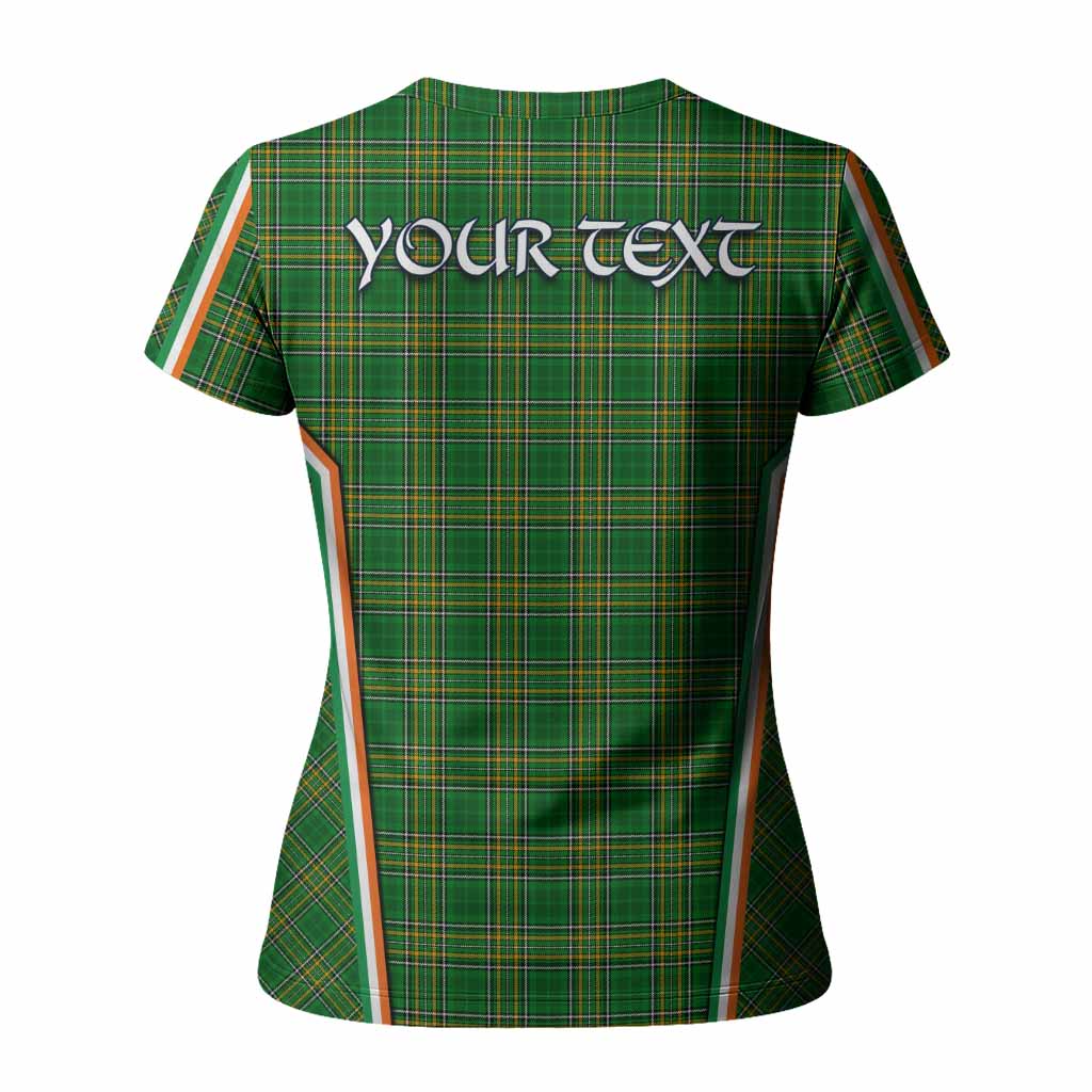 Worthing Irish Clan Coat of Arm Tartan Women T shirt Flag Style