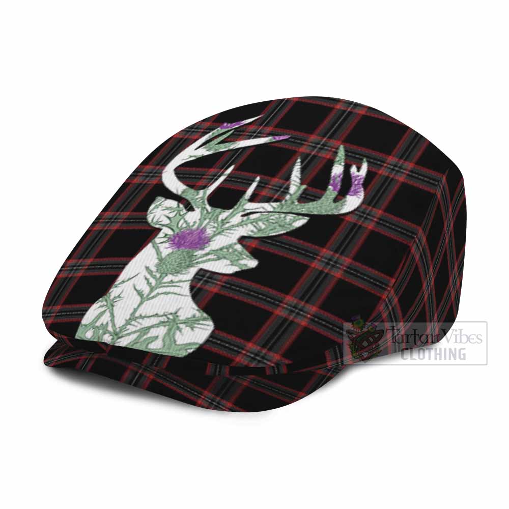 WoS Tartan Flat Cap, Jeff Cap Scottish Stag Thistle Floral Art