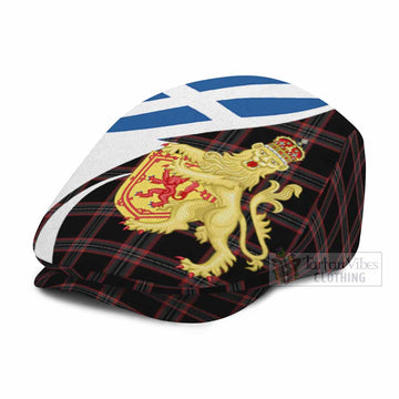 WoS Tartan Lion Rampant Flat Cap, Jeff Cap Classic Scottish Style