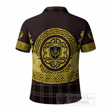 WoS Tartan Polo Shirt Unicorn Celtic Knot And Thistle Emblem