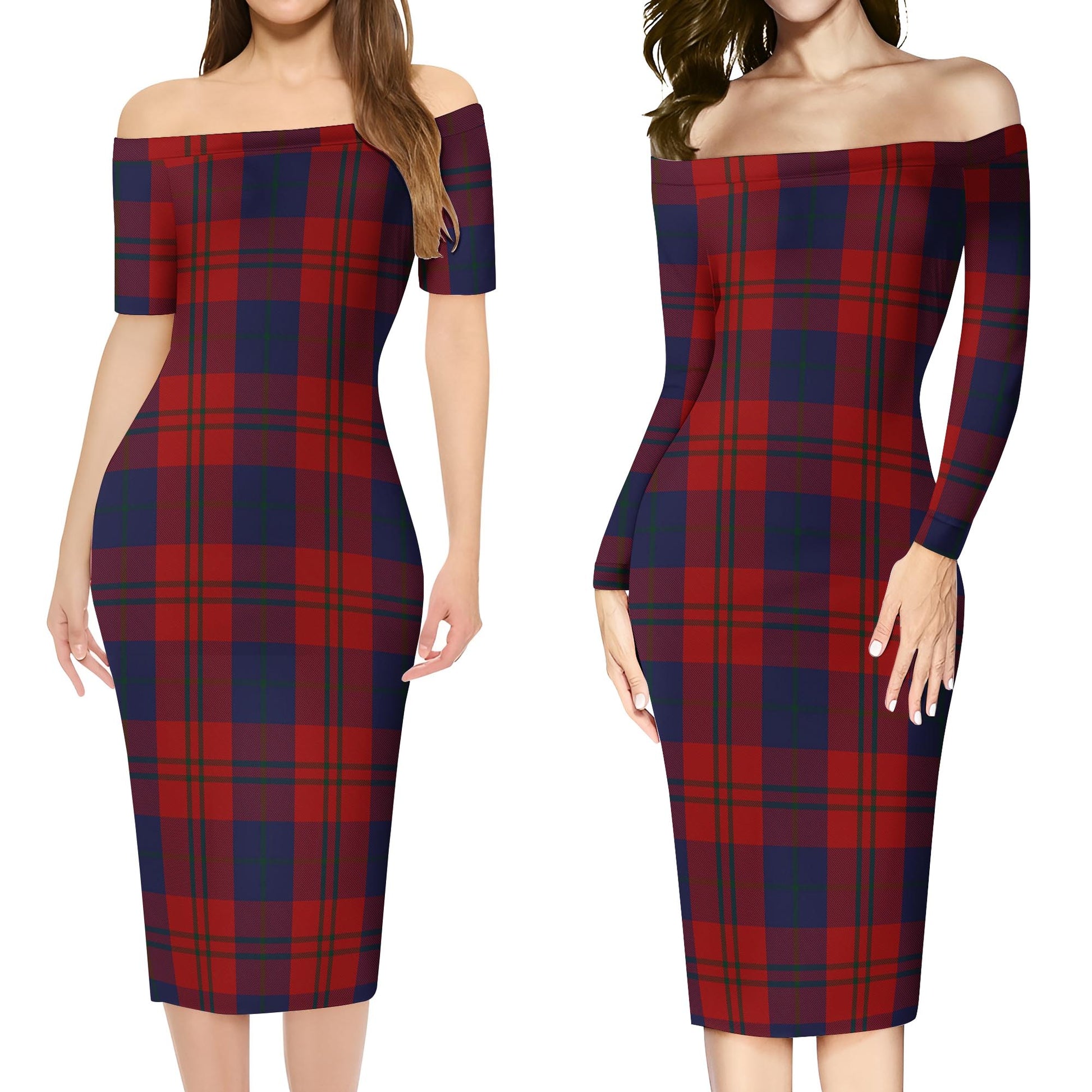 Wotherspoon Tartan Off Shoulder Lady Dress Women's Dress - Tartan Vibes Clothing