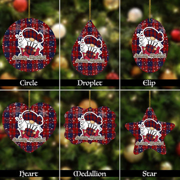 Wotherspoon Tartan Christmas Ornaments with Scottish Gnome Playing Bagpipes