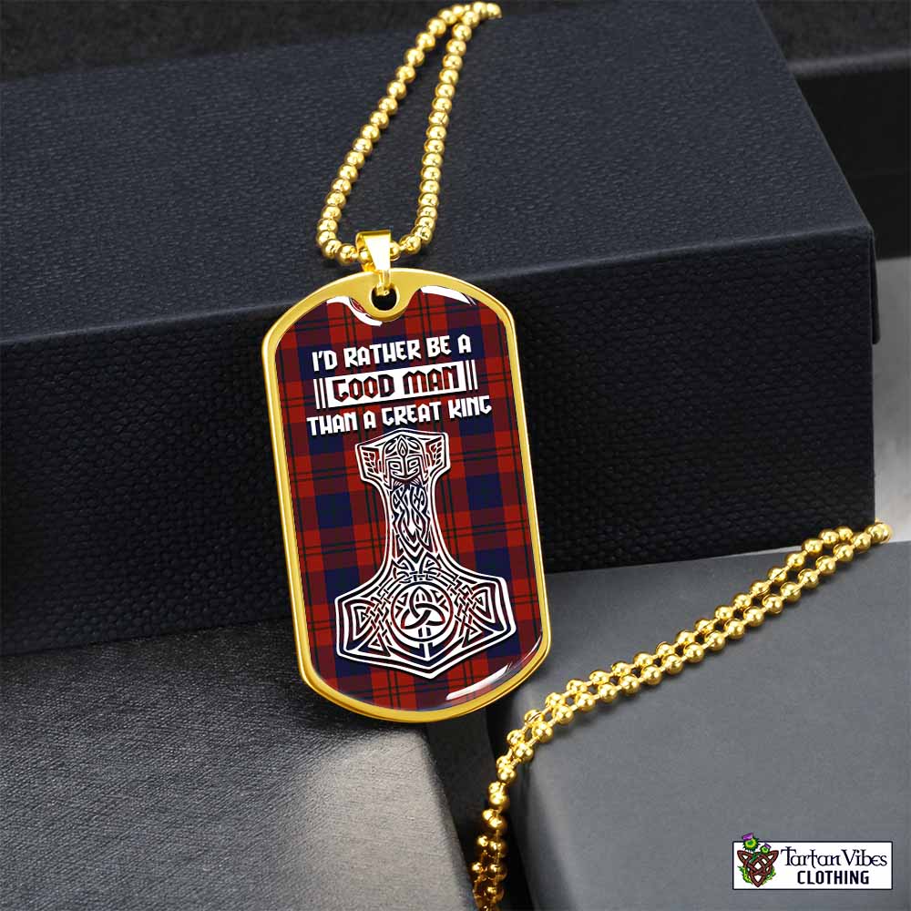 Wotherspoon Tartan Dog Tag Necklace Viking Mjolnir Style Gold No - Tartan Vibes Clothing