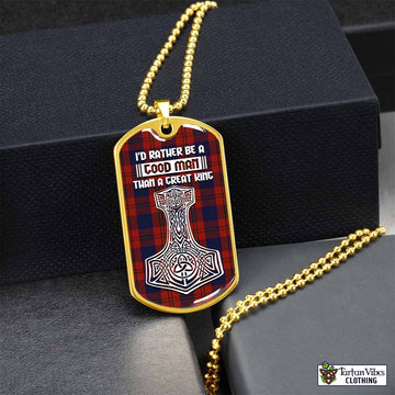 Tartan Vibes Clothing Wotherspoon Tartan Dog Tag Necklace Viking Mjolnir Style
