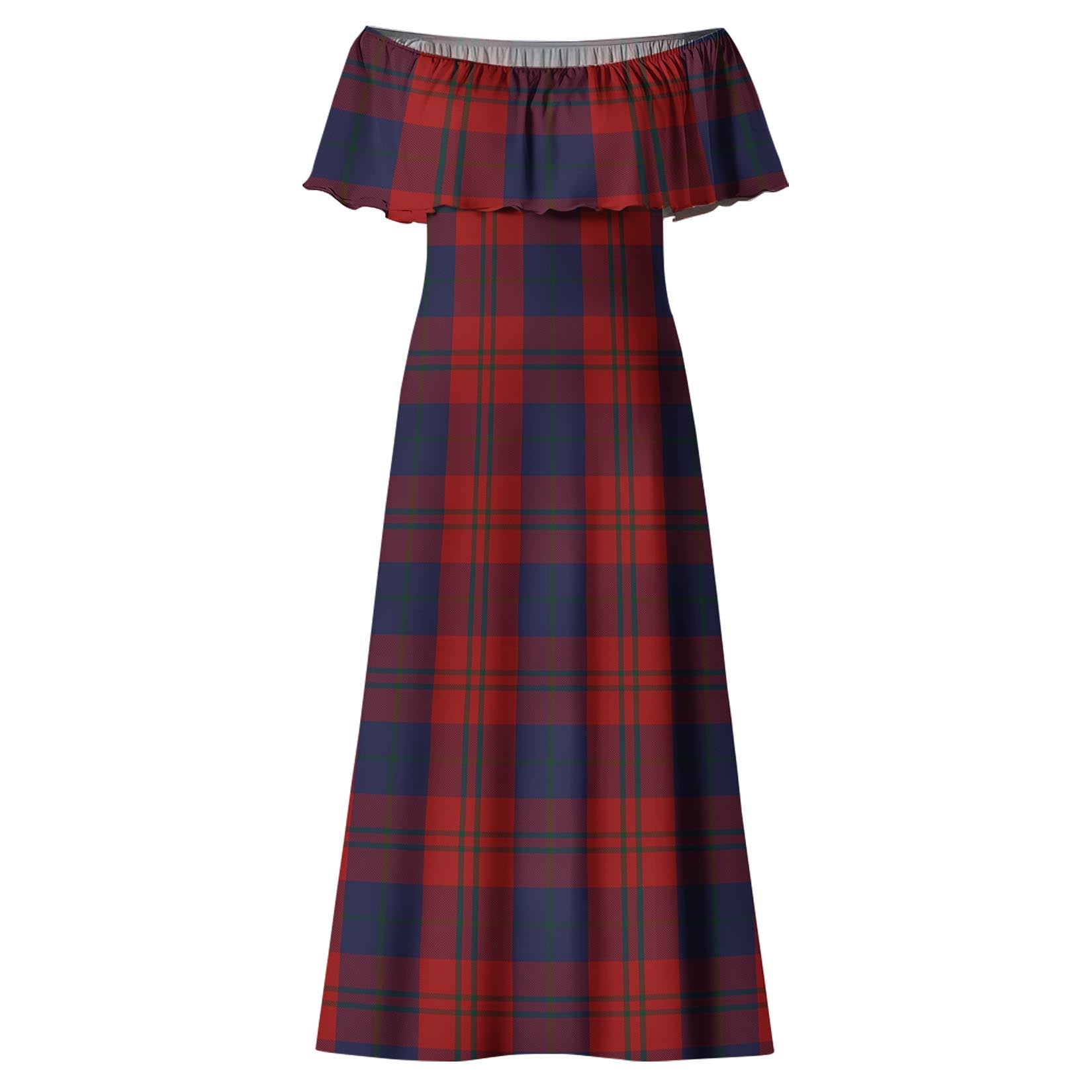Wotherspoon Tartan Off Shoulder Long Dress - Tartan Vibes Clothing