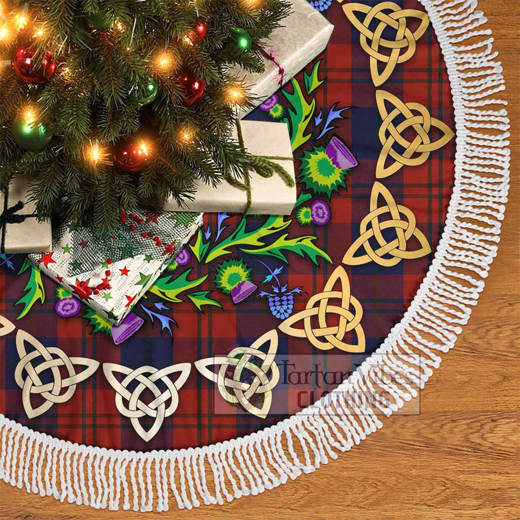 Tartan Vibes Clothing Wotherspoon Tartan Christmas Tree Skirt with Thistle Celtic Knot Style
