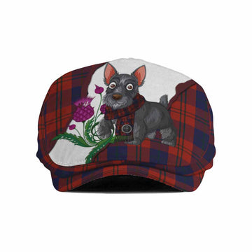 Wotherspoon Scottish Terrier Tartan Flat Cap, Jeff Cap Thistle Heritage Art
