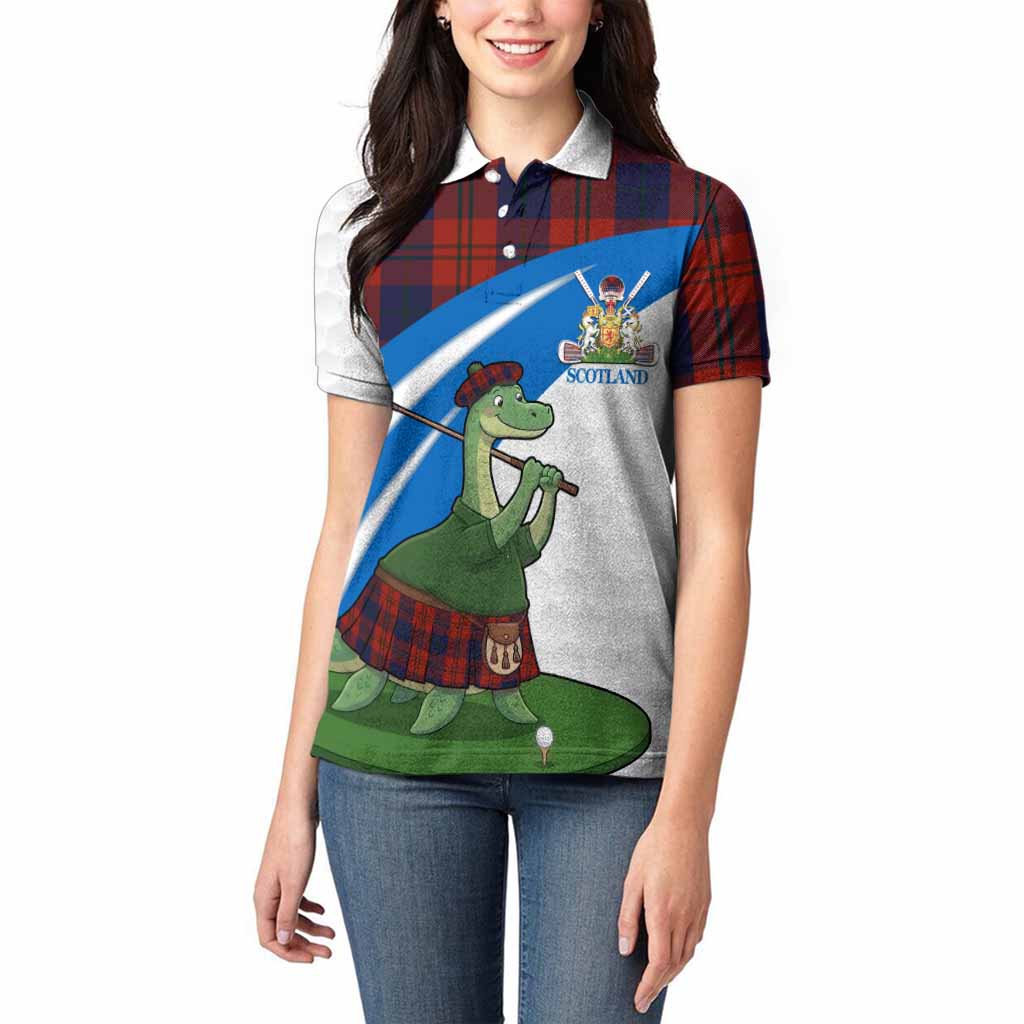 Wotherspoon Tartan Crest Golf Nessie Women Polo Shirt Loch Ness Monster Sporty Style
