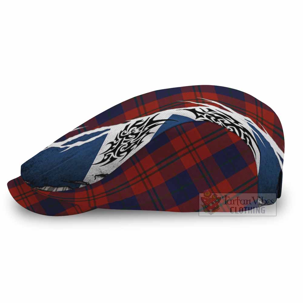 Wotherspoon Tartan Flat Cap, Jeff Cap Scotland Flag Ripped Tribal Design