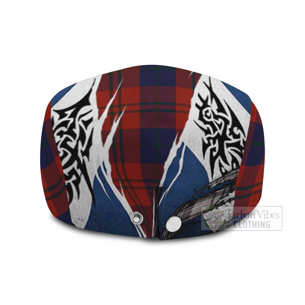 Wotherspoon Tartan Flat Cap, Jeff Cap Scotland Flag Ripped Tribal Design