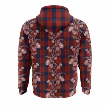 Wotherspoon Tartan Hoodie Seamless Scottish Thistle Flowers