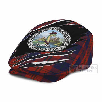Wotherspoon Tartan Loch Ness Monster Flat Cap, Jeff Cap Celtic Knot Nessie Art