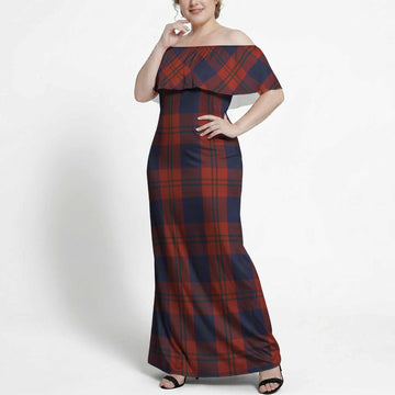 Wotherspoon Tartan Off Shoulder Ruffle Maxi Dress