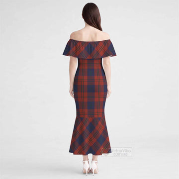 Wotherspoon Tartan Off Shoulder Ruffle Mermaid Maxi Dress