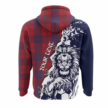 Wotherspoon Tartan Scottish Hoodie Angry Lion With Soccer Ball Style