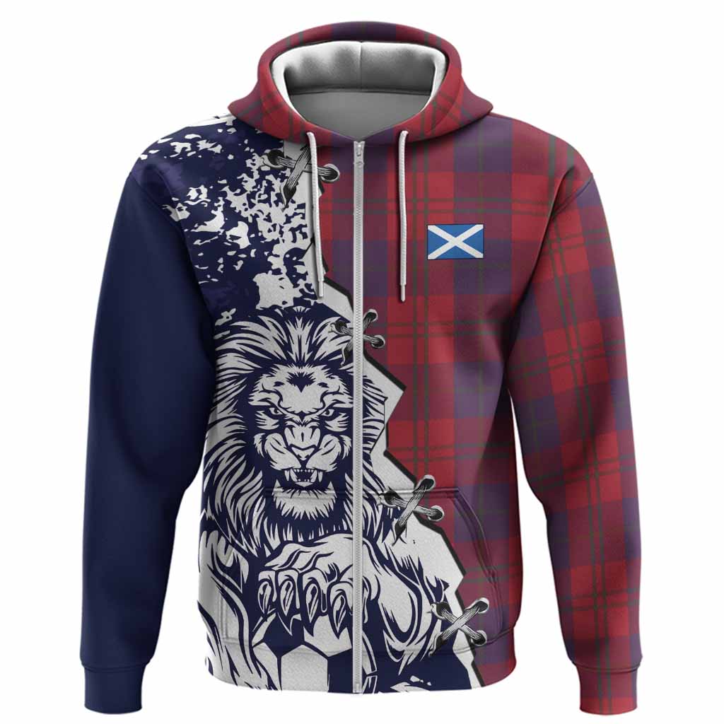 Wotherspoon Tartan Scottish Hoodie Angry Lion With Soccer Ball Style