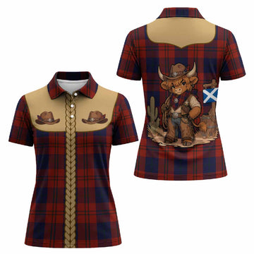Wotherspoon Tartan Women Polo Shirt Wee Coo Cowboy Cute Style