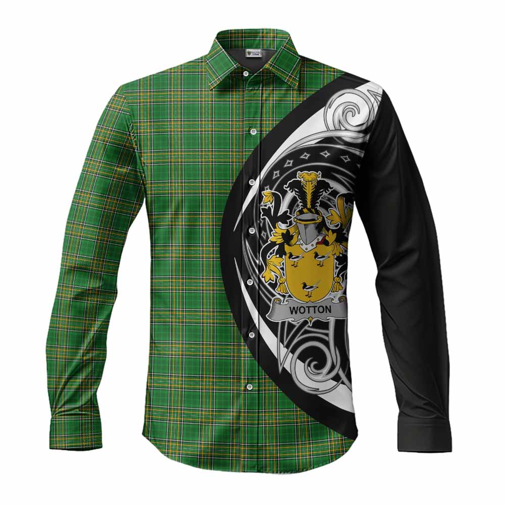 Wotton Irish Clan Long Sleeve Button Shirt Celtic Circle Style Men's Shirt S - Tartan Vibes Clothing