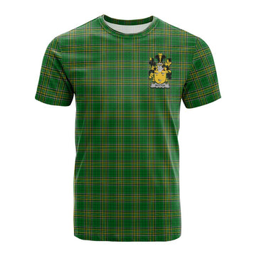 Wotton Irish Clan Tartan Cotton T-shirt with Coat of Arms