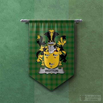 Wotton Irish Clan Tartan Gonfalon, Tartan Banner with Coat of Arms