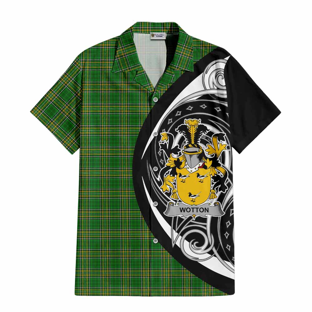 Tartan Vibes Clothing Wotton Irish Clan Short Sleeve Button Shirt Celtic Circle Style