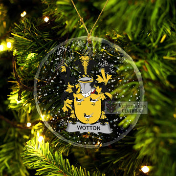 Wotton Irish Clan Christmas Glass Ornament with Coat of Arms