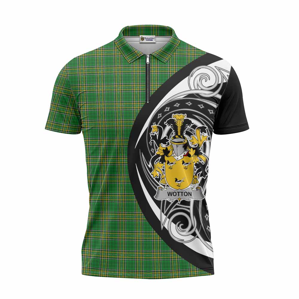 Tartan Vibes Clothing Wotton Irish Clan Zipper Polo Shirt Celtic Circle Style