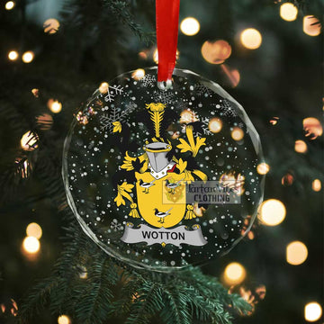 Wotton Irish Clan Christmas Glass Ornament with Coat of Arms