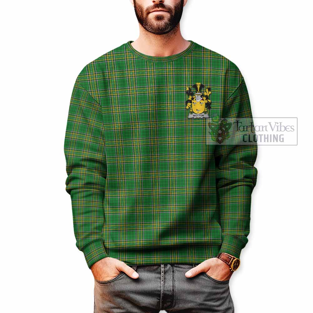 Tartan Vibes Clothing Wotton Irish Clan Tartan Sweatshirt with Coat of Arms