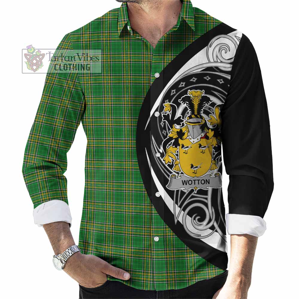 Wotton Irish Clan Long Sleeve Button Shirt Celtic Circle Style - Tartan Vibes Clothing