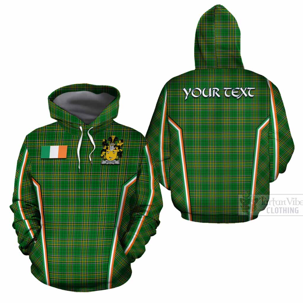 Wotton Irish Clan Coat of Arm Tartan Cotton Hoodie Flag Style