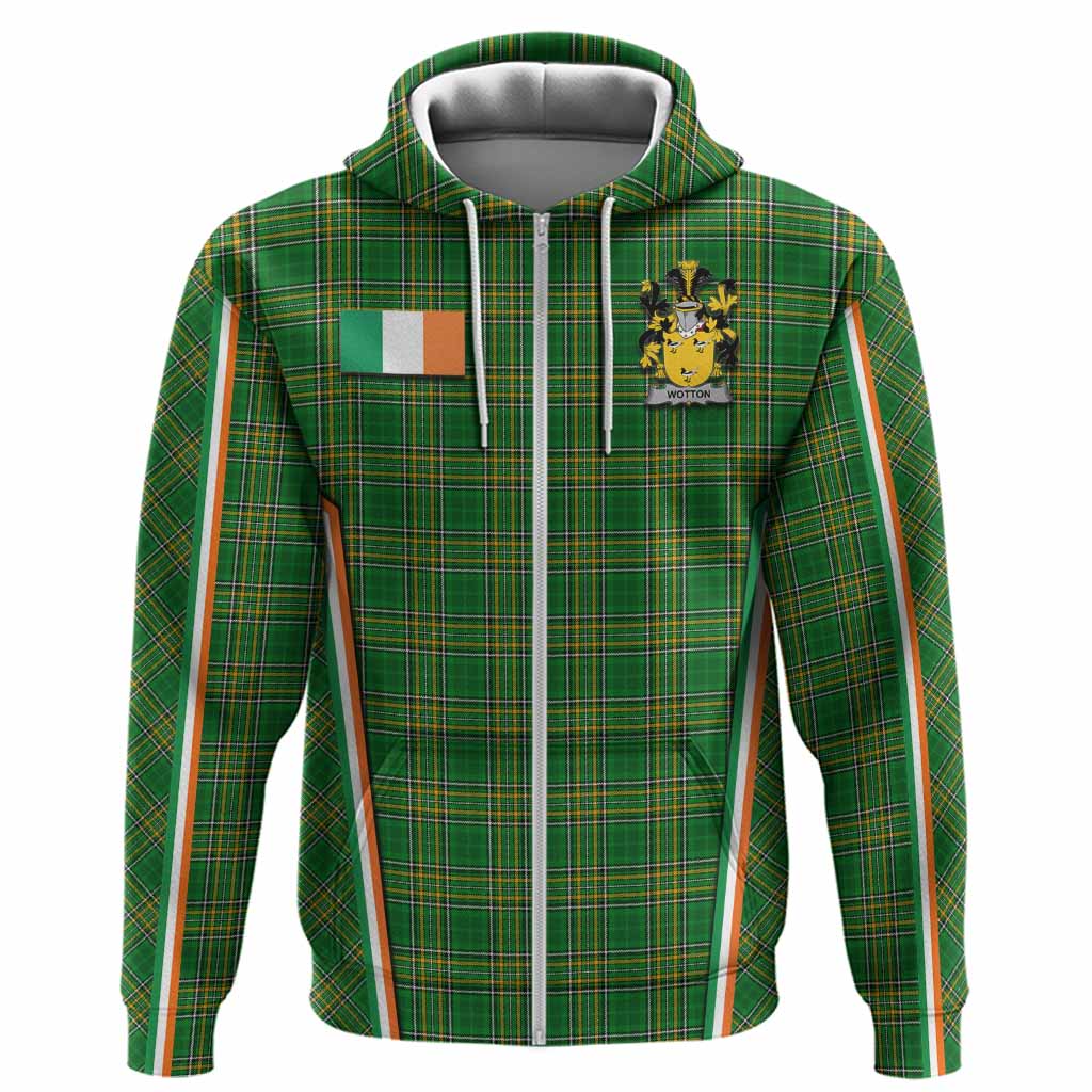 Wotton Irish Clan Coat of Arm Tartan Hoodie Flag Style