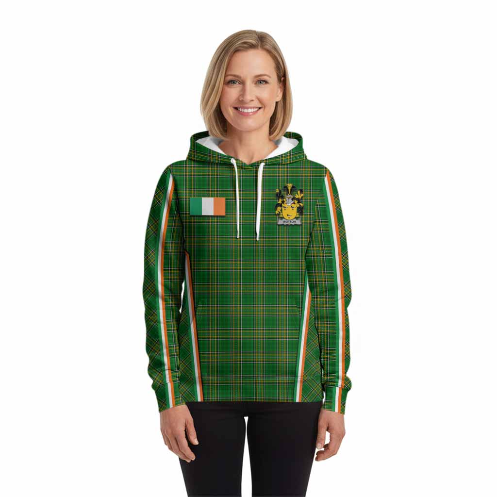 Wotton Irish Clan Coat of Arm Tartan Hoodie Flag Style
