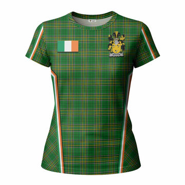 Wotton Irish Clan Coat of Arm Tartan Women T shirt Flag Style