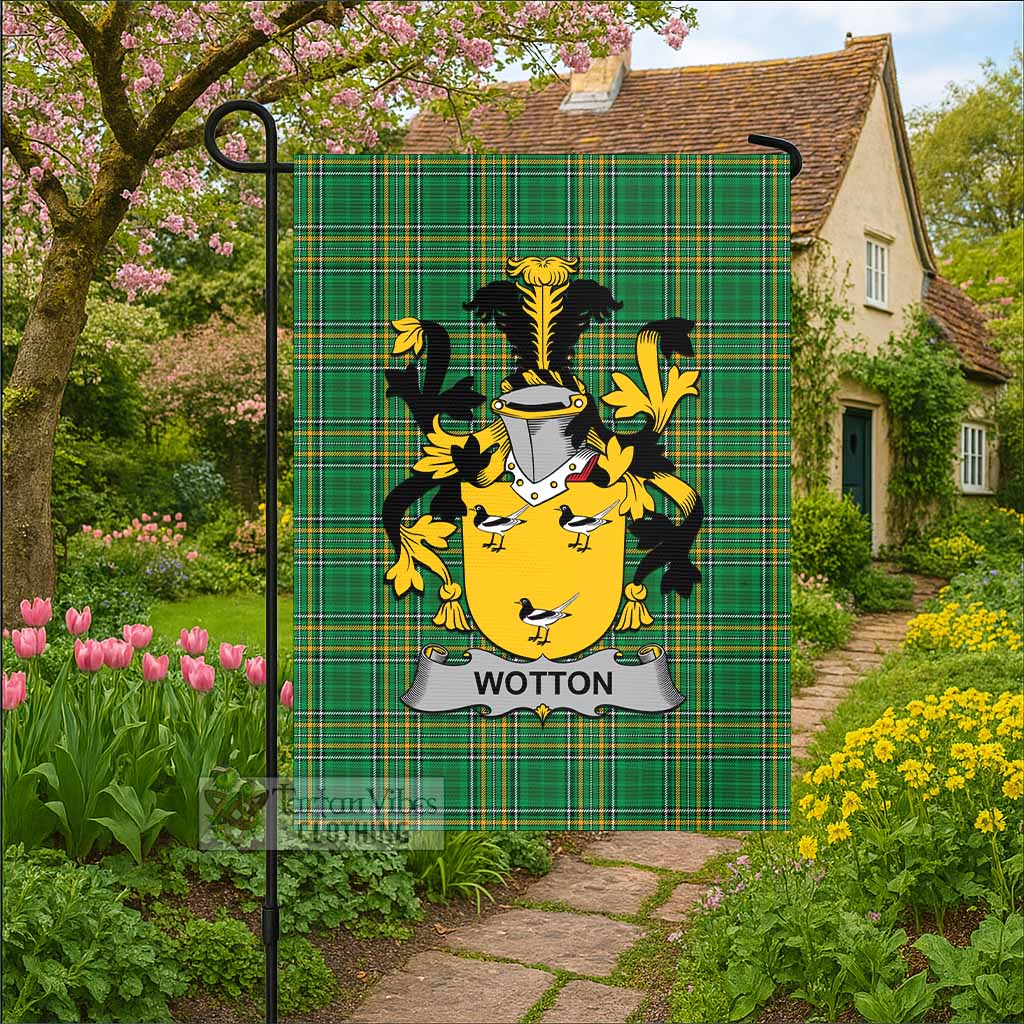 Wotton Irish Clan Tartan Flag with Coat of Arms