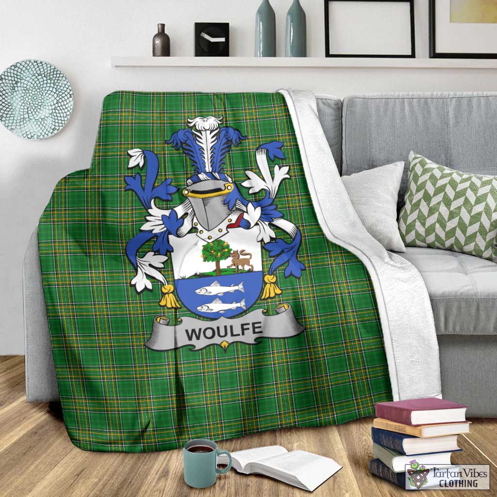 Woulfe Irish Clan Tartan Blanket with Coat of Arms - Tartan Vibes Clothing