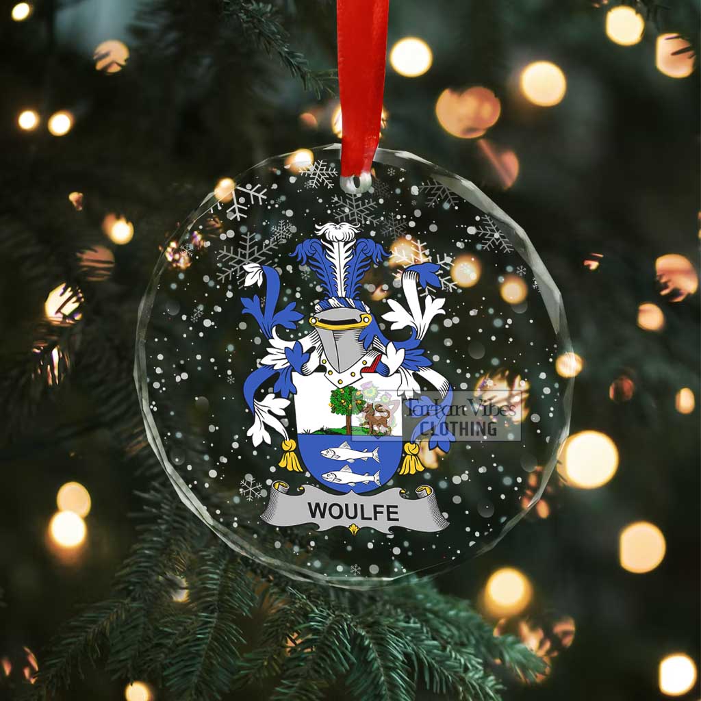 Woulfe Irish Clan Christmas Glass Ornament with Coat of Arms - 2D-tartanvibesclothing