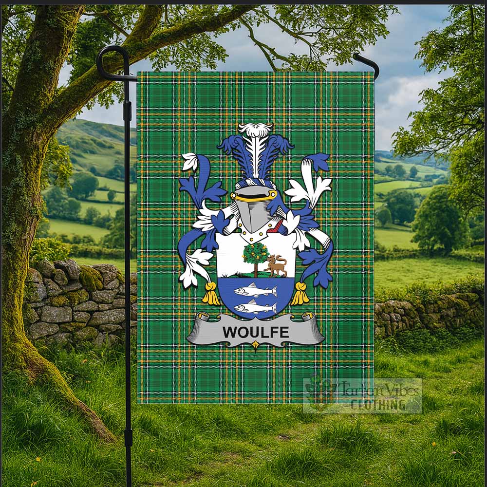 Woulfe Irish Clan Tartan Flag with Coat of Arms