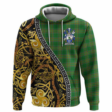 Woulfe Irish Crest Tartan Hoodie Celtic Art Motifs